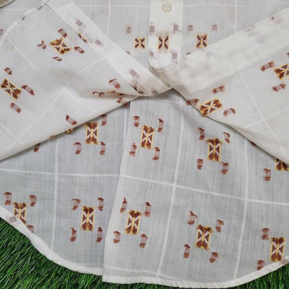 Vintage 70s JCPenney Dagger Collar Button Shirt Medium 15.5 33 Made In USA - Picture 6 of 14